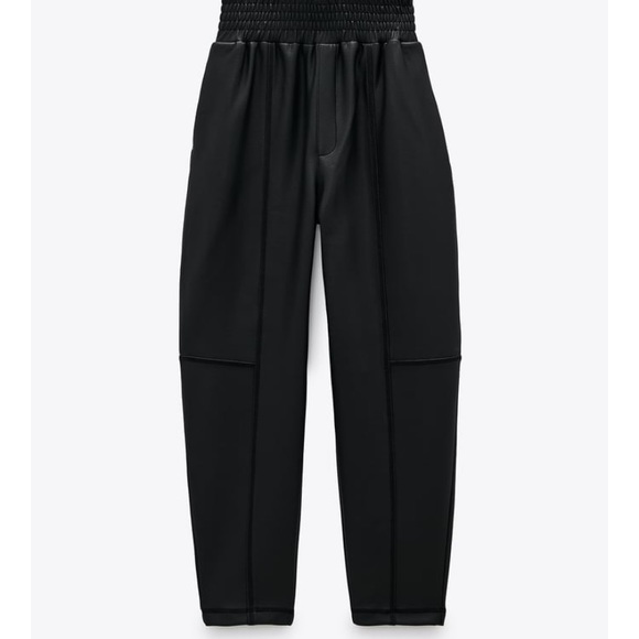 Zara Black Coated Pants